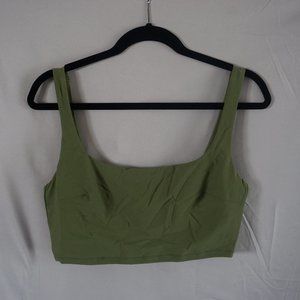 AERIE WIDE STRAP LONGLINE SCOOP BIKINI TOP size L